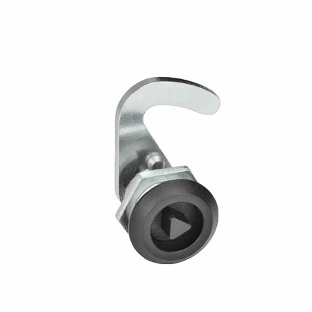 E+G lås, stål forzinket, 3kant nøgle,sort, u/beslag