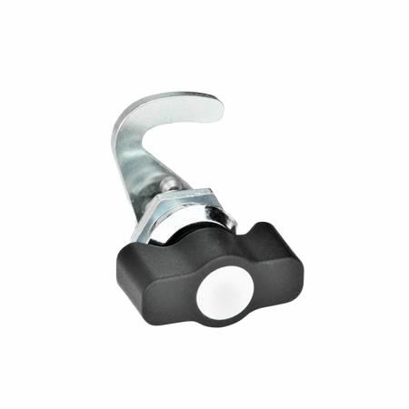 E+G lås, stål forzinket, lille T-greb, krom, u/beslag